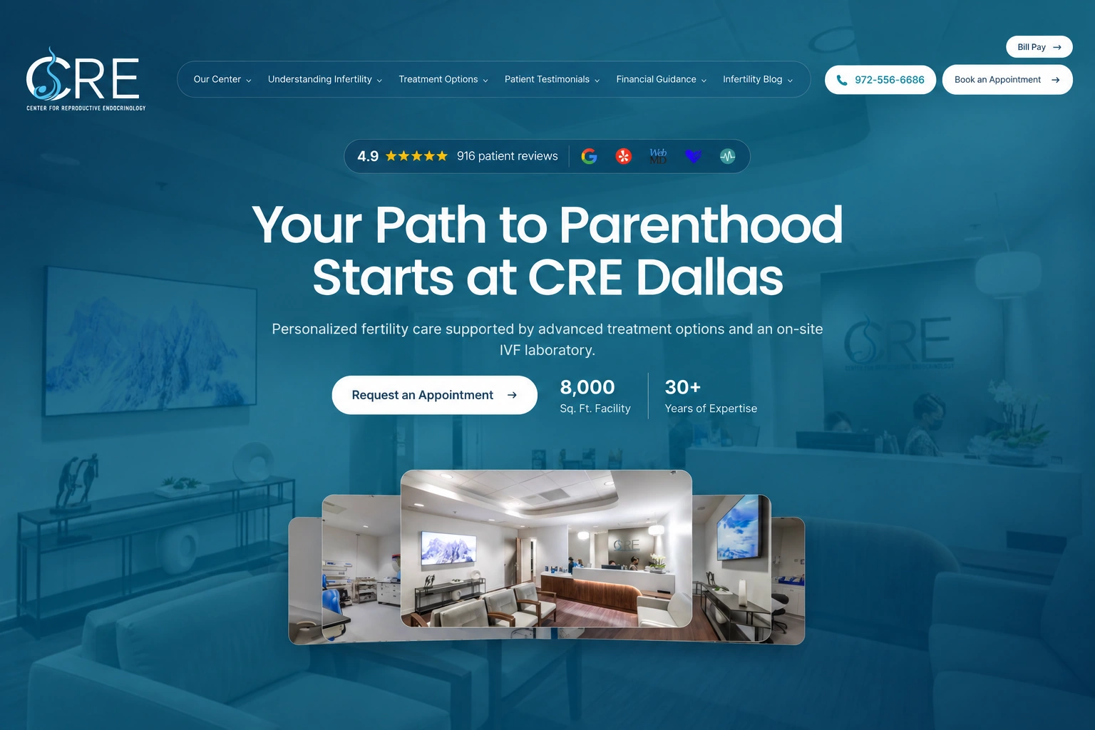 CRE Dallas website after the MedMagic redesign